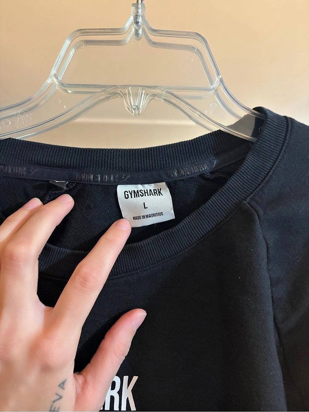 Gymshark Training Cropped Longsleeve Black Large - Picture 2 of 2